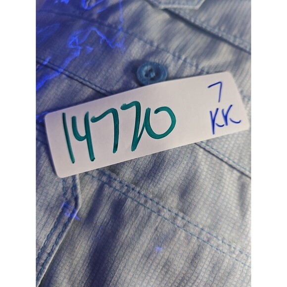 Mountain Hardwear Shirt Mens Large Short Sleeve Button Down Vented Blue  L - Picture 10 of 10